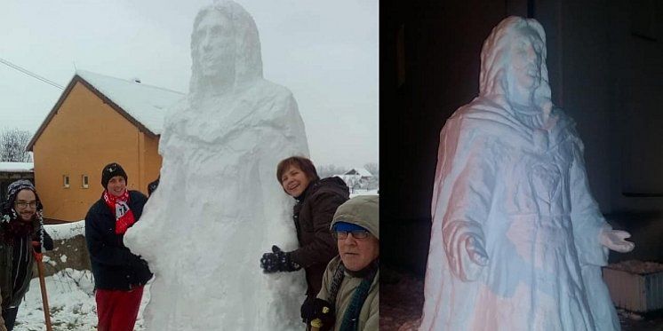(FOTO) SNJEŽNI ISUS Pogledajte skulpturu izrađenu od snijega koja je oduševila Hrvatsku