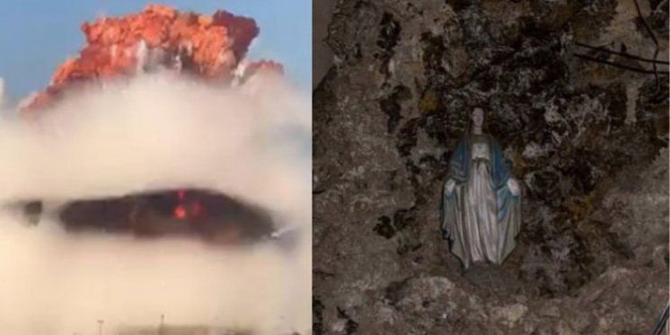 (FOTO) Kip Djevice Marije ostao netaknut nakon eksplozije u Bejrutu