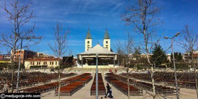 Pellegrini venuti a piedi da Roma a Medjugorje