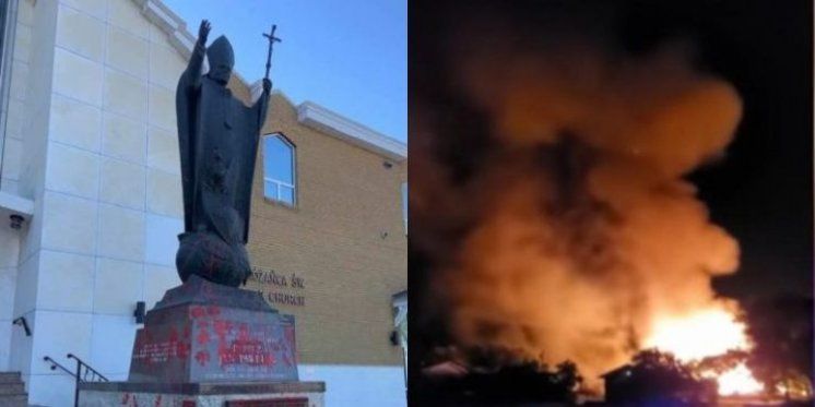 Napadi na Katoličku Crkvu u Kanadi: Oskvrnut kip sv. Ivana Pavla II., zapaljene crkve